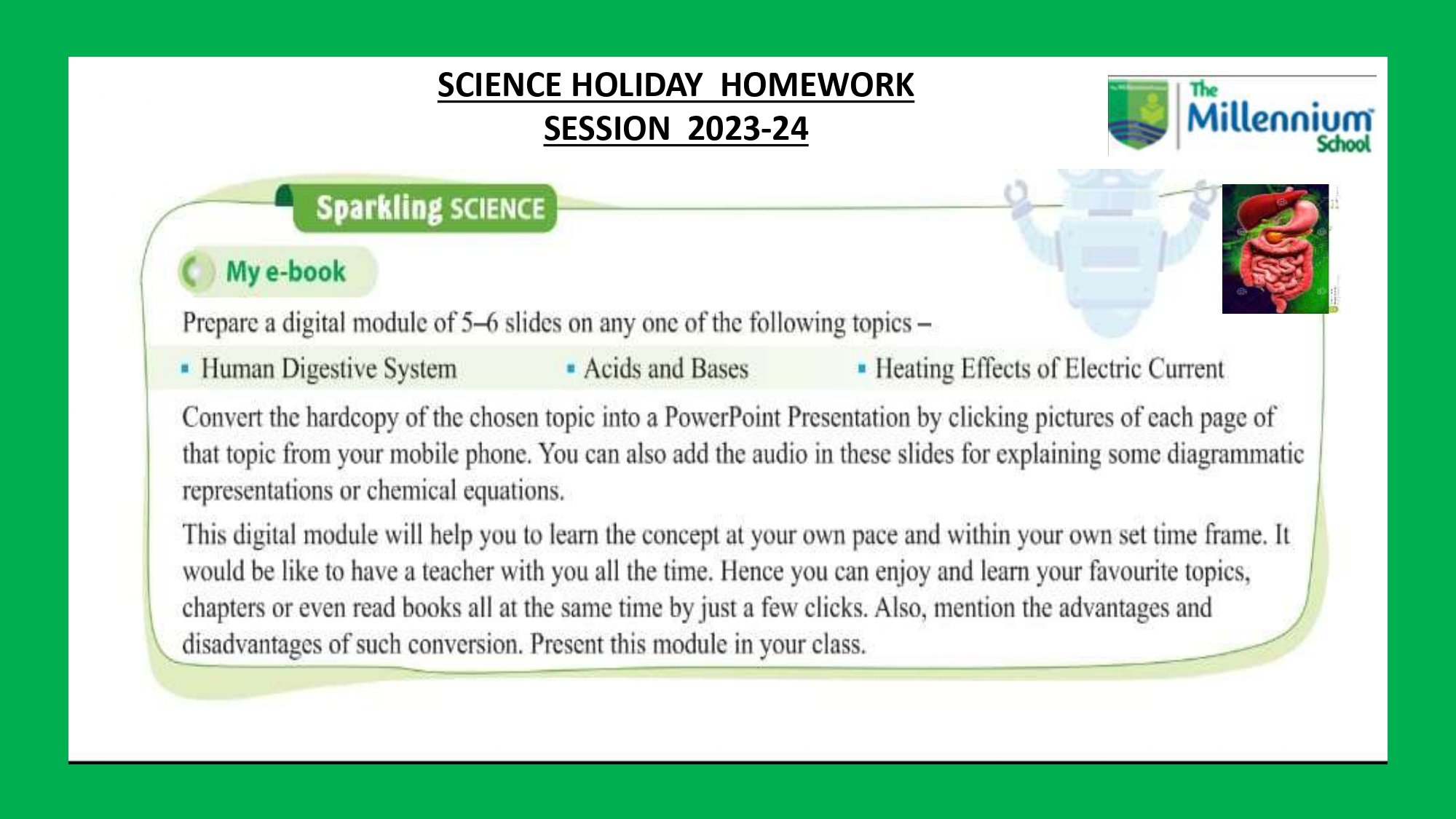 holiday homework class 8 computer